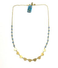 Carica l'immagine nel visualizzatore di Gallery, Collana Sacramore cuori azzurra e cristalli