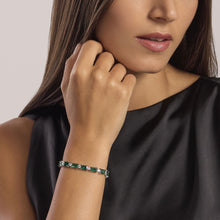 Carica l'immagine nel visualizzatore di Gallery, Bracciale MABINA in argento con smeraldi sintetici Battito