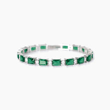 Carica l'immagine nel visualizzatore di Gallery, Bracciale MABINA in argento con smeraldi sintetici Battito