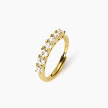 Carica l'immagine nel visualizzatore di Gallery, Anello MABINA veretta dorato con zirconi SEVENTIES