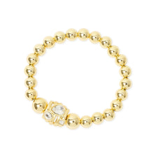 Carica l'immagine nel visualizzatore di Gallery, Bracciale SODINI elastico sfere e cilindretto Emilia - Bianco
