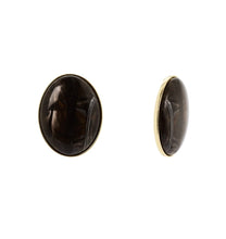 Carica l'immagine nel visualizzatore di Gallery, Orecchini SODINI cabochon ovale Harper - Nero