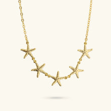 Carica l'immagine nel visualizzatore di Gallery, Collana Girocollo ETRUSCA Catena Forzatina con Stelle di Mare Martellate