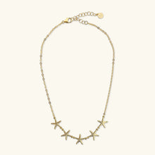 Carica l'immagine nel visualizzatore di Gallery, Collana Girocollo ETRUSCA Catena Forzatina con Stelle di Mare Martellate
