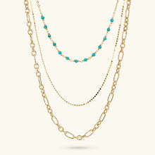 Carica l'immagine nel visualizzatore di Gallery, Collana Multifilo ETRUSCA Diamantata con Pietra Naturale Turchese
