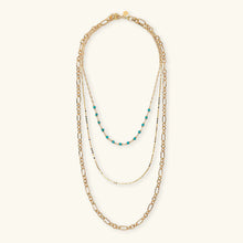 Carica l'immagine nel visualizzatore di Gallery, Collana Multifilo ETRUSCA Diamantata con Pietra Naturale Turchese
