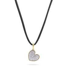 Carica l'immagine nel visualizzatore di Gallery, CIONDOLO CON CHOKER NERO CUORE PAVÈ OVERSIZED - STARDUST TEN