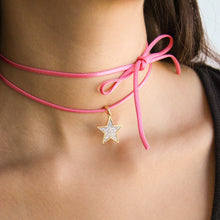 Carica l'immagine nel visualizzatore di Gallery, CIONDOLO CON CHOKER ROSA STELLA PAVÈ OVERSIZED - STARDUST TEN