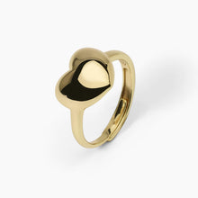 Carica l'immagine nel visualizzatore di Gallery, Anello chevalier Mabina con cuore in argento dorato DON'T SAY LOVE