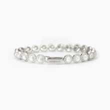 Carica l'immagine nel visualizzatore di Gallery, Bracciale tennis Mabina in argento con perle e zirconi MILANESIENNE