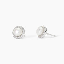 Carica l'immagine nel visualizzatore di Gallery, Orecchini Mabina in argento con perle coltivate e zirconi MILANESIENNE
