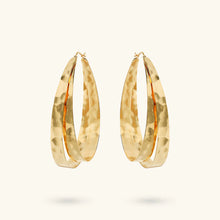 Carica l'immagine nel visualizzatore di Gallery, Orecchini ETRUSCA a Cerchio Ovali Martellati Doppi
