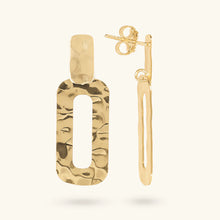 Carica l'immagine nel visualizzatore di Gallery, Orecchini ETRUSCA Pendenti con Maglia Rettangolare Piatta Martellata