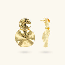 Carica l'immagine nel visualizzatore di Gallery, Orecchini ETRUSCA Pendenti Martellati a Doppio Disco Graduato