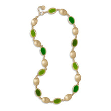 Carica l'immagine nel visualizzatore di Gallery, Collana Aquaforte Caramelle Ovali con paste vitree nelle nuances del verde