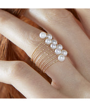 Carica l'immagine nel visualizzatore di Gallery, Anello MAGICO MagicWire (perle ø4 e oro 18kt)