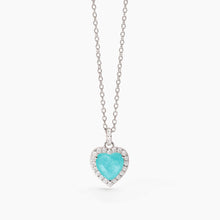 Carica l'immagine nel visualizzatore di Gallery, Girocollo MABINA in argento con glass azzurro NON SARÀ UN'AVVENTURA