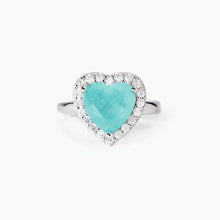 Carica l'immagine nel visualizzatore di Gallery, Anello MABINA in argento con glass azzurro NON SARÀ UN'AVVENTURA