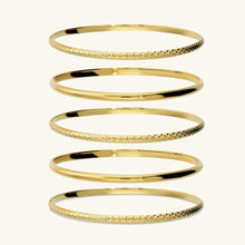Carica l'immagine nel visualizzatore di Gallery, Set 5 Bangle ETRUSCA Lucidi e Martellati