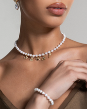 Carica l'immagine nel visualizzatore di Gallery, Girocollo BASE PERLE di madreperla e zirconi milky rosa