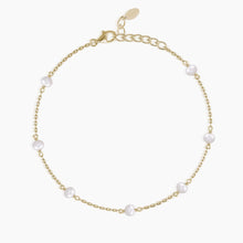 Carica l'immagine nel visualizzatore di Gallery, Cavigliera Mabina DUCHESSA argento e perle (+varianti)