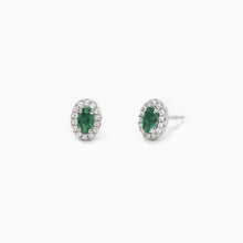 Carica l'immagine nel visualizzatore di Gallery, Orecchini Mabina in argento a lobo con smeraldi sintetici COOL OR RÉTRO?