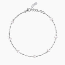 Carica l'immagine nel visualizzatore di Gallery, Cavigliera Mabina DUCHESSA argento e perle (+varianti)