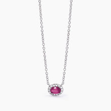 Carica l'immagine nel visualizzatore di Gallery, Girocollo Mabina in argento con rubino sintetico ovale COOL OR RÉTRO?