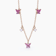 Carica l'immagine nel visualizzatore di Gallery, Girocollo Mabina in argento rosato con zirconi rosa e bianchi SECRET GARDEN