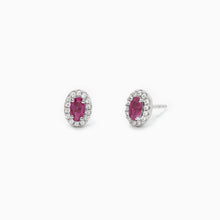 Carica l'immagine nel visualizzatore di Gallery, Orecchini Mabina in argento a lobo con rubini sintetici COOL OR RÉTRO?