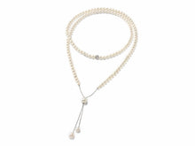 Carica l'immagine nel visualizzatore di Gallery, Collana lunga doppio giro con Perle e Diamante in oro 18kt MISS ITALIA PCL5426