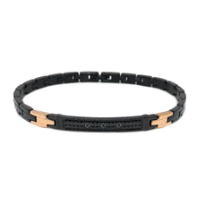 Carica l'immagine nel visualizzatore di Gallery, Bracciale Zancan in Acciaio Nero con Spinelli – Hiteck – EHB196