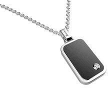 Carica l'immagine nel visualizzatore di Gallery, COLLANA ZANCAN DA UOMO IN ACCIAIO SATINATO E ZAFFIRO BIANCO REFERENZA EHC096