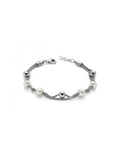 Carica l'immagine nel visualizzatore di Gallery, Bracciale Donna Miluna PBR3199 – Bracciale in argento 925 rodiato e perle bianche coltivate 6,5-7 mm collezione Miss Italia