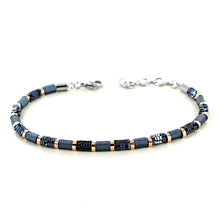 Carica l'immagine nel visualizzatore di Gallery, Bracciale Zancan da uomo in acciaio silver brunito e rose UHB 022
