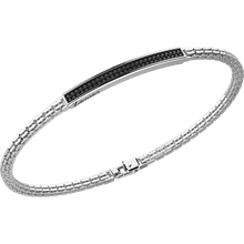 Carica l'immagine nel visualizzatore di Gallery, Zancan Bracciale in argento con targa e spinelli neri ESB153