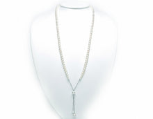 Carica l'immagine nel visualizzatore di Gallery, Collana lunga doppio giro con Perle e Diamante in oro 18kt MISS ITALIA PCL5426
