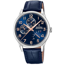 Carica l'immagine nel visualizzatore di Gallery, OROLOGIO FESTINA MULTIFUNCTION COLLECTION F20278/B AZZURO CINTURINO PELLE, UOMO