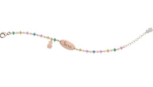 Carica l'immagine nel visualizzatore di Gallery, Bracciale Dorato con Cuore Targhetta e Sfere Colorate Nanán