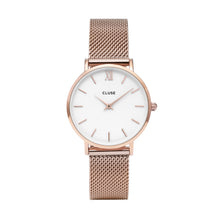 Carica l'immagine nel visualizzatore di Gallery, Orologio donna Cluse 33MM Minuit Mesh White, Rose Gold Colour