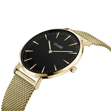 Carica l'immagine nel visualizzatore di Gallery, Orologio donna Cluse 38mm Boho Chic Mesh Black, Gold Colour