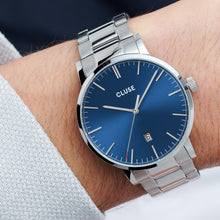 Carica l'immagine nel visualizzatore di Gallery, Orologio uomo Cluse 40MM Aravis Steel Dark Blue, Silver Colour