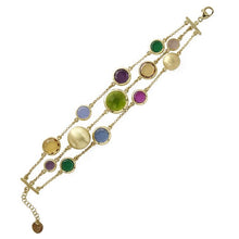Carica l'immagine nel visualizzatore di Gallery, Bracciale argento placcato oro 3 fili Multicolor