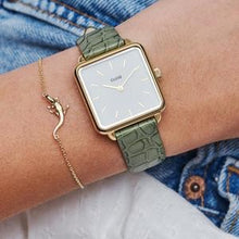 Carica l'immagine nel visualizzatore di Gallery, Orologio donna Cluse Tétragone Pelle Verde