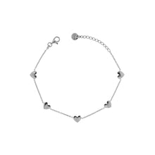Carica l'immagine nel visualizzatore di Gallery, Bracciale catenella 5 CUORI