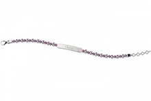 Carica l'immagine nel visualizzatore di Gallery, Bracciale con nodini e perline - Targhetta personalizzabile (+colori)