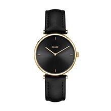 Carica l'immagine nel visualizzatore di Gallery, Gift Box Triomphe Mesh, Gold Colour & Black Leather Strap