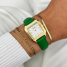 Carica l'immagine nel visualizzatore di Gallery, Gracieuse Petite Watch Leather, Emerald Green Lizard, Gold Colour
