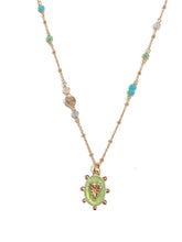 Carica l'immagine nel visualizzatore di Gallery, Girocollo Sacramore argento rosato cuore smalto verde
