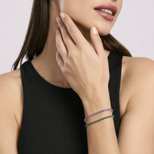 Carica l'immagine nel visualizzatore di Gallery, Tennis donna in argento Mabina con zirconi verdi TENNIS CLUB